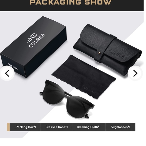 Black with Crystals Colrea dark glasses with case - Picture 4 of 7